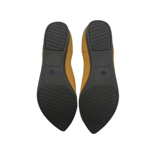 Rothy's Yellow Pointed Toe Slip On Ballet Flats Size 6 Women's - Picture 7 of 7